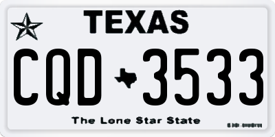 TX license plate CQD3533