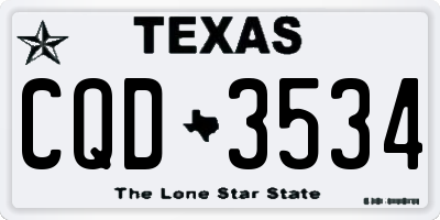 TX license plate CQD3534