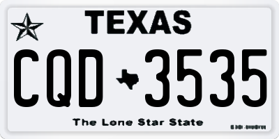 TX license plate CQD3535
