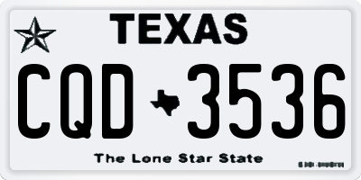 TX license plate CQD3536