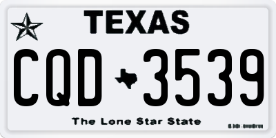 TX license plate CQD3539