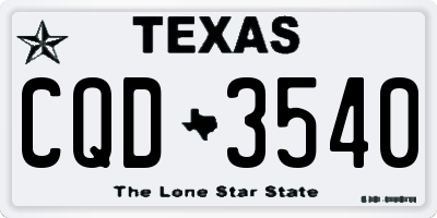 TX license plate CQD3540