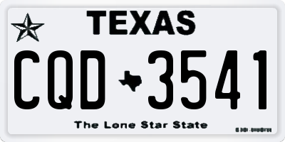 TX license plate CQD3541