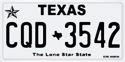 TX license plate CQD3542