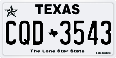 TX license plate CQD3543