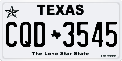 TX license plate CQD3545