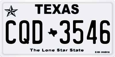 TX license plate CQD3546