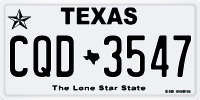 TX license plate CQD3547