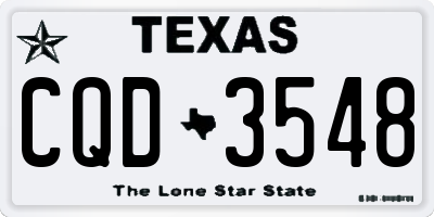 TX license plate CQD3548