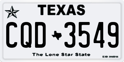 TX license plate CQD3549