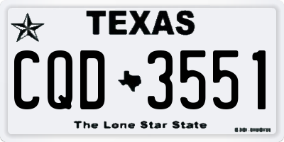 TX license plate CQD3551