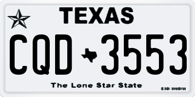 TX license plate CQD3553