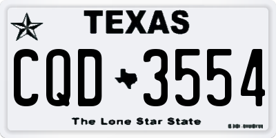 TX license plate CQD3554