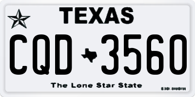 TX license plate CQD3560