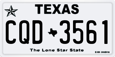 TX license plate CQD3561