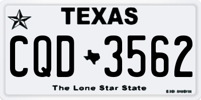 TX license plate CQD3562