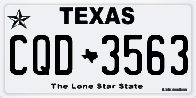 TX license plate CQD3563