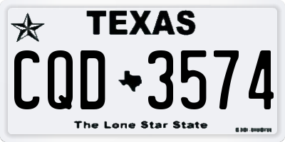 TX license plate CQD3574