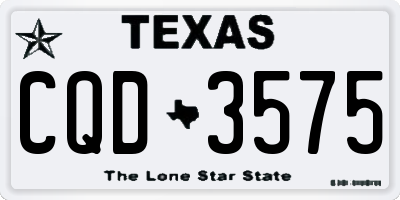TX license plate CQD3575