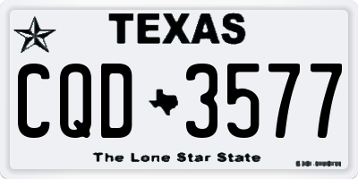 TX license plate CQD3577