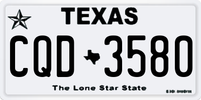 TX license plate CQD3580