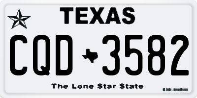 TX license plate CQD3582