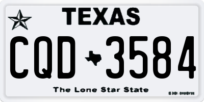 TX license plate CQD3584