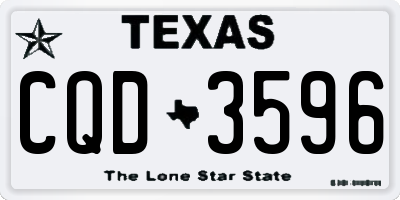 TX license plate CQD3596