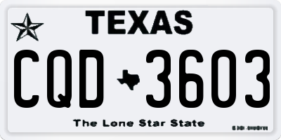 TX license plate CQD3603