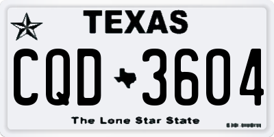 TX license plate CQD3604