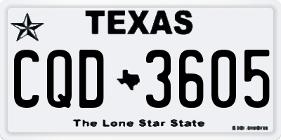 TX license plate CQD3605