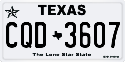 TX license plate CQD3607