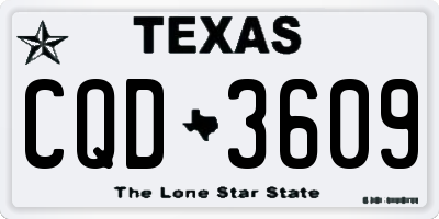 TX license plate CQD3609
