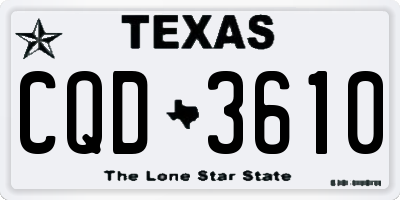TX license plate CQD3610