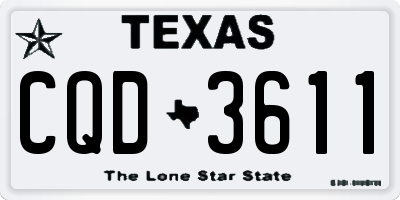 TX license plate CQD3611