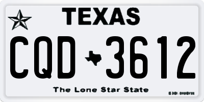 TX license plate CQD3612