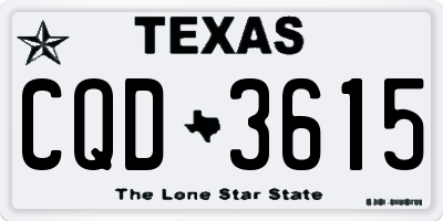 TX license plate CQD3615