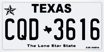 TX license plate CQD3616