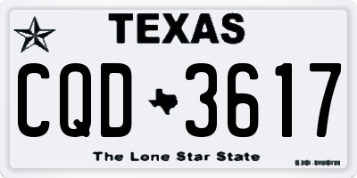 TX license plate CQD3617