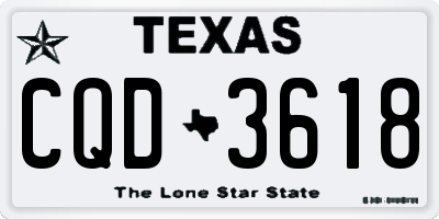 TX license plate CQD3618