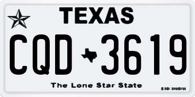 TX license plate CQD3619