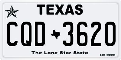 TX license plate CQD3620