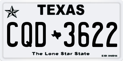 TX license plate CQD3622