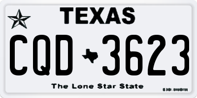 TX license plate CQD3623