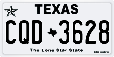 TX license plate CQD3628