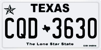 TX license plate CQD3630
