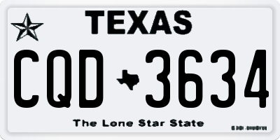 TX license plate CQD3634