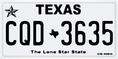 TX license plate CQD3635