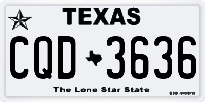 TX license plate CQD3636