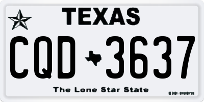 TX license plate CQD3637